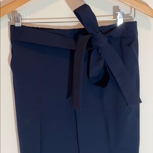 EUC J Crew Navy Tie Waist Pull On Pants, Sz 4